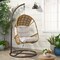 GDF Studio Primo Outdoor Wicker Hanging Basket Egg Chair with Stand